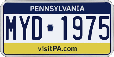 PA license plate MYD1975