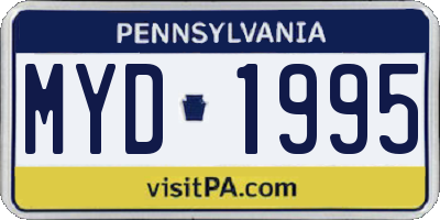 PA license plate MYD1995