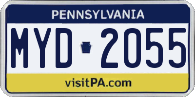 PA license plate MYD2055