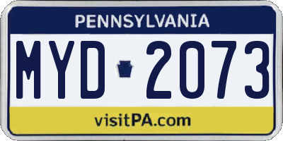 PA license plate MYD2073