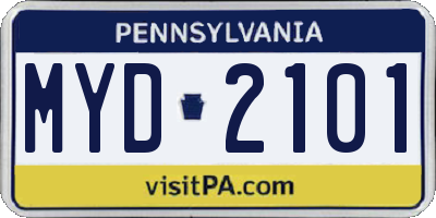 PA license plate MYD2101