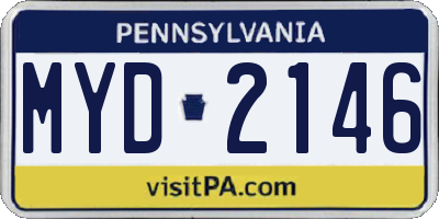 PA license plate MYD2146