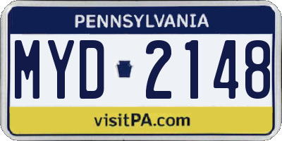 PA license plate MYD2148