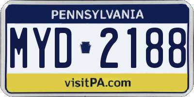 PA license plate MYD2188