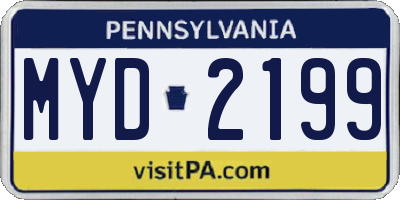 PA license plate MYD2199