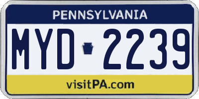PA license plate MYD2239