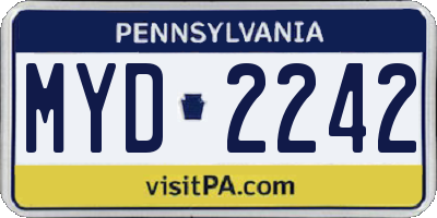 PA license plate MYD2242