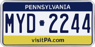 PA license plate MYD2244