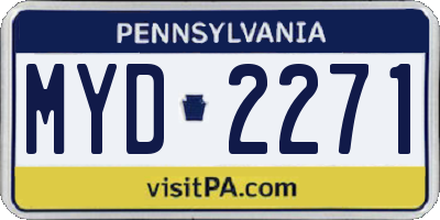 PA license plate MYD2271