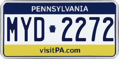 PA license plate MYD2272