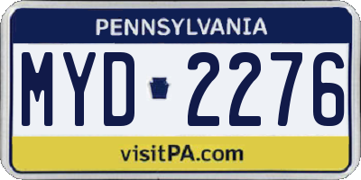 PA license plate MYD2276
