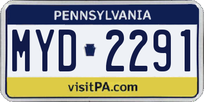 PA license plate MYD2291