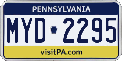 PA license plate MYD2295