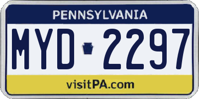 PA license plate MYD2297