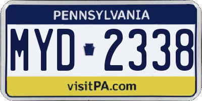 PA license plate MYD2338