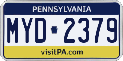 PA license plate MYD2379