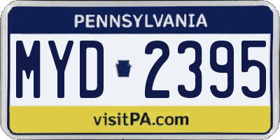 PA license plate MYD2395