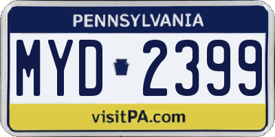 PA license plate MYD2399