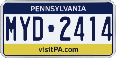 PA license plate MYD2414