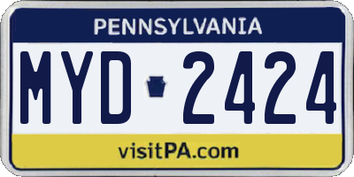 PA license plate MYD2424