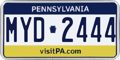 PA license plate MYD2444