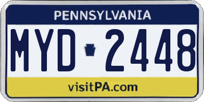PA license plate MYD2448