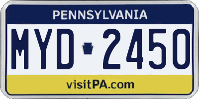 PA license plate MYD2450
