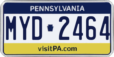 PA license plate MYD2464