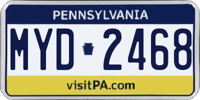PA license plate MYD2468