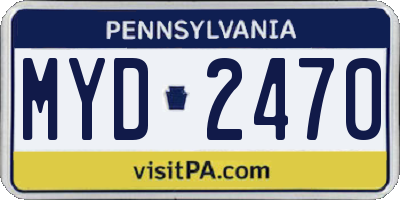 PA license plate MYD2470