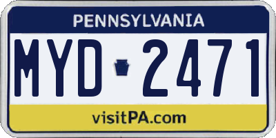PA license plate MYD2471