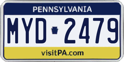 PA license plate MYD2479