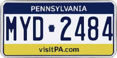PA license plate MYD2484