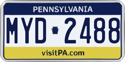 PA license plate MYD2488
