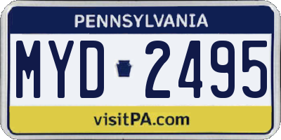 PA license plate MYD2495