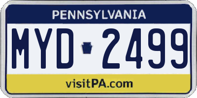 PA license plate MYD2499