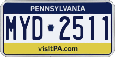 PA license plate MYD2511