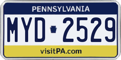 PA license plate MYD2529