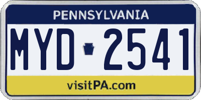 PA license plate MYD2541