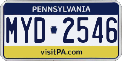 PA license plate MYD2546