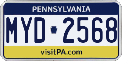 PA license plate MYD2568