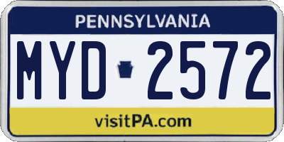 PA license plate MYD2572