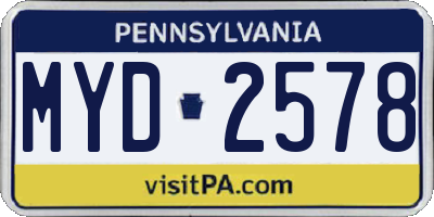 PA license plate MYD2578