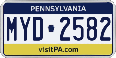 PA license plate MYD2582