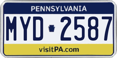 PA license plate MYD2587