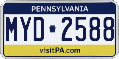 PA license plate MYD2588
