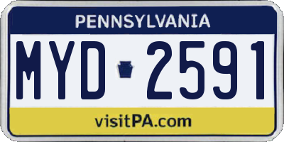 PA license plate MYD2591