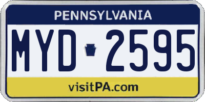 PA license plate MYD2595
