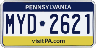 PA license plate MYD2621
