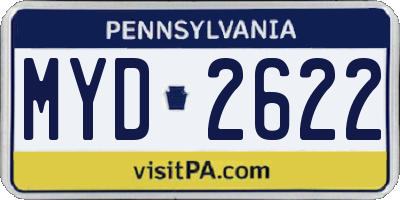 PA license plate MYD2622